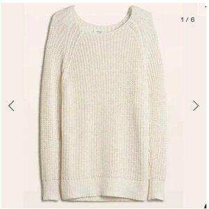 ARITZIA | Wilfred Ivory Linen Randonnai Sweater Chunky Knit Side Slits sz S